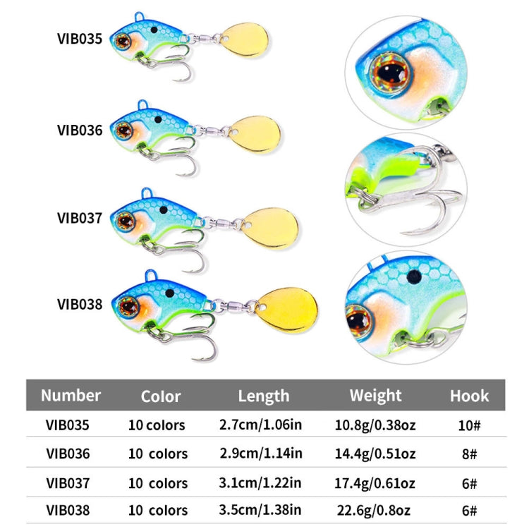 HENGJIA VIB035 Small Whirlwind Sequins Fake Bait Sinking Water VIB Lure, 13g