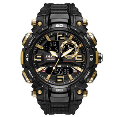 SMAEL 1921 Men Dual Movement Sports Watch Multifunctional Time Night Light Alarm Student Wrist Watch