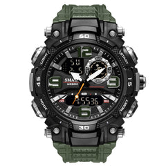 SMAEL 1921 Men Dual Movement Sports Watch Multifunctional Time Night Light Alarm Student Wrist Watch