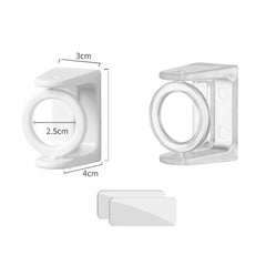2pcs /Pack Turnable Circle Triangle Ring Telescopic Rod Hook Props Fixed Bracket, White Adhesive Model, Transparent Adhesive Model
