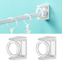 2pcs /Pack Turnable Circle Triangle Ring Telescopic Rod Hook Props Fixed Bracket, White Adhesive Model, Transparent Adhesive Model
