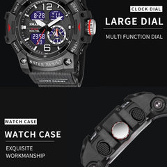 SMAEL 8007 Outdoor Sports Waterproof Dual Display Electronic Quartz Watch
