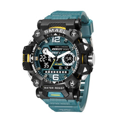SMAEL 8072 Alloy Outdoor Multifunctional Electronic Watch Men Dual Display Waterproof Watch