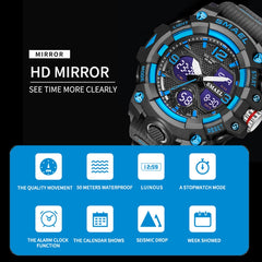 SMAEL 8008 Outdoor Sports Multifunctional Waterproof Luminous Men Watch, Red, Black, Orange, Fluorescent Green, Deep Blue, Grass Green, Black Gold, Rose Gold, Black Blue