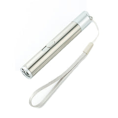 3 in 1 USB Rechargeable Flashlight Infrared Laser Pen Currency Detector Lamp, Silver
