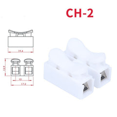 100pcs Self-Locking Push Type Ceiling Light Quick Terminal Block, CH-2, CH-3