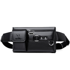WEIXIER 8117 Men Sports Waist Bag Multi-Function Outdoor PU Bag, 8117 Brown, 8117 Black