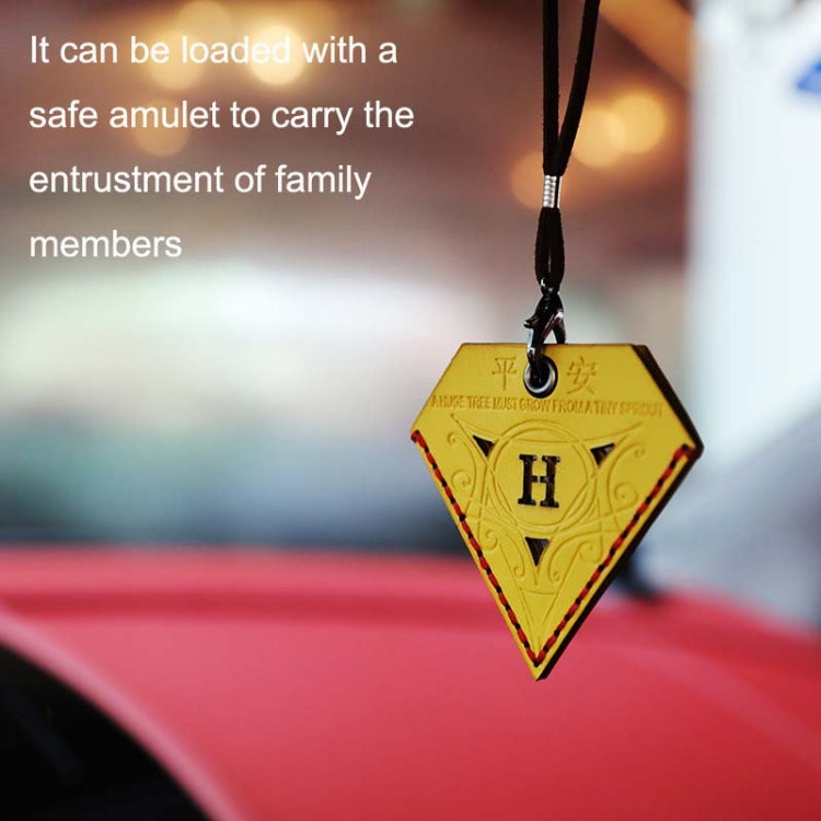 Car Pendant Triangular Ping An Charm Bag Leather Rearview Mirror Ornament, Triangular Red