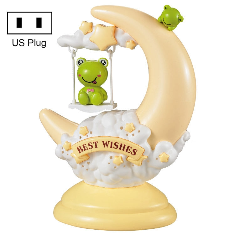 GOELONG Cartoon Moon Table Lamp Children Room Animal Night Light, Plug:, US Plug, EU Plug