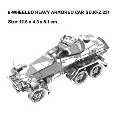 3D Three-dimensional Metal Car Assembly Model DIY Puzzles Toy, Armored Car, 1935 J-type Car, Time Machine, H2R Motorcycle, Jeep, Monster Truck