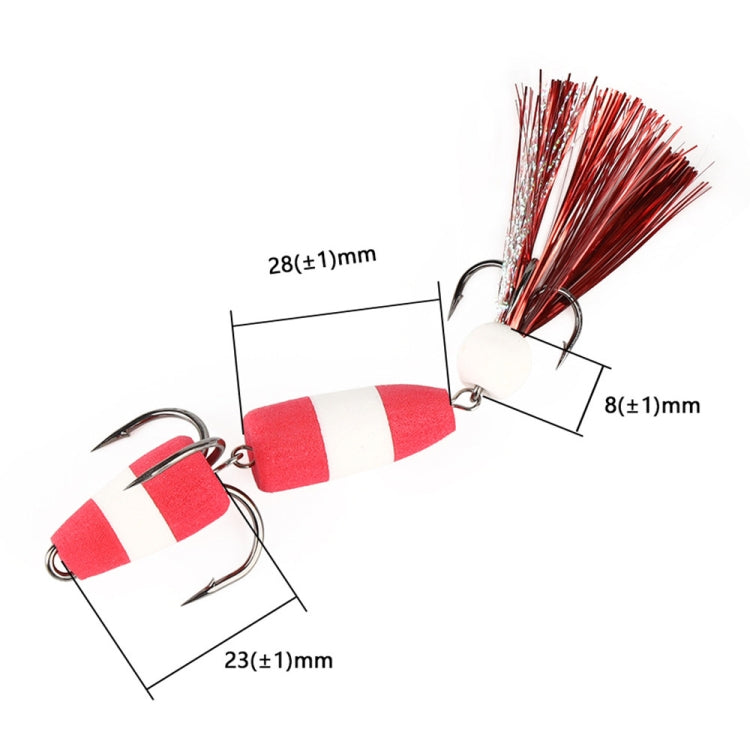 W.P.E PMG-M Foam Hook Soft Worm Bait Three Anchor Hook Fake Lures, M