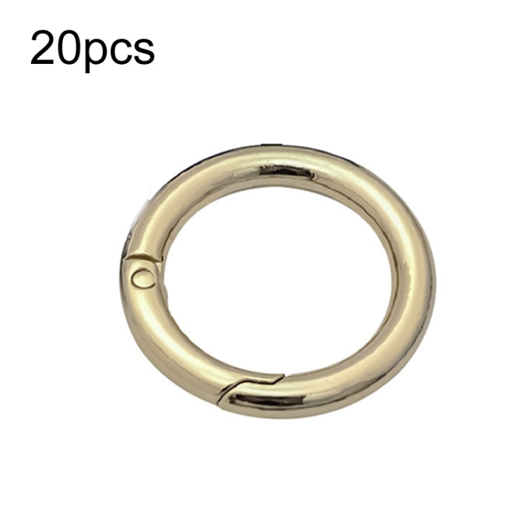 20pcs Zinc Alloy Spring Ring Metal Open Bag Webbing Keychain, Inch 2 Silver, 5 Points Light Gold