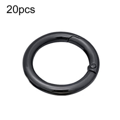 20pcs Zinc Alloy Spring Ring Metal Open Bag Webbing Keychain, 4 Points Light Gold, 6 Points Black