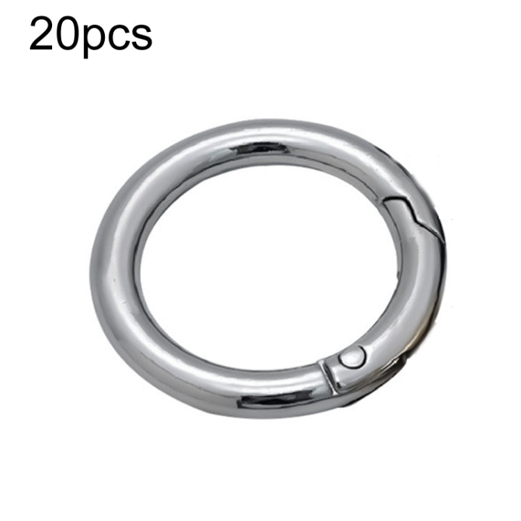 20pcs Zinc Alloy Spring Ring Metal Open Bag Webbing Keychain, Inch 2 Silver, 5 Points Light Gold