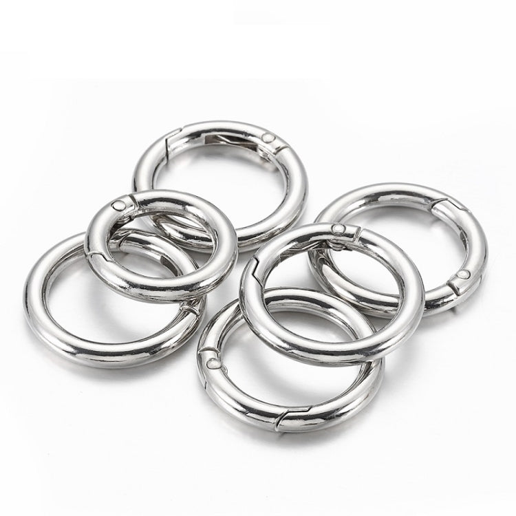 20pcs Zinc Alloy Spring Ring Metal Open Bag Webbing Keychain, Inch 2 Silver, 5 Points Light Gold