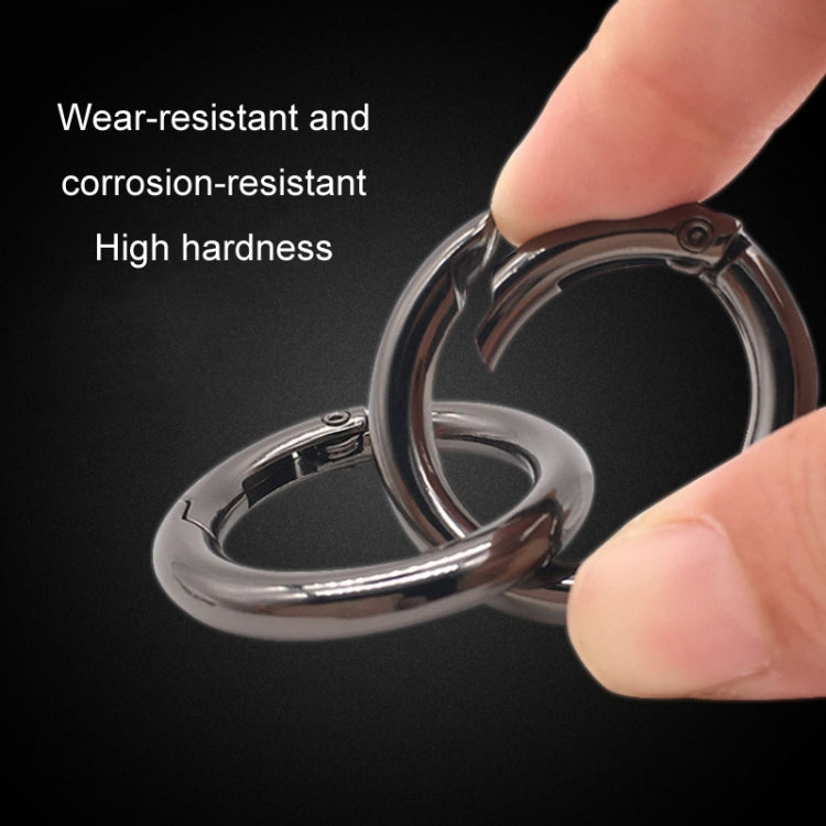 20pcs Zinc Alloy Spring Ring Metal Open Bag Webbing Keychain, Inch 2 Silver, 5 Points Light Gold