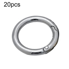 20pcs Zinc Alloy Spring Ring Metal Open Bag Webbing Keychain, Inch 2 Silver, 5 Points Light Gold
