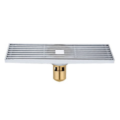 8x30cm Extended Full Copper Strip Floor Drain, Style:, K8034 Chrome Plated+Black Straight Row, K8034 Chrome Plated+Copper Self Seal, K8034 Chrome Plated+5.5 Deep Water Seal, K8034 Chrome Plated+Magnetic Suspension, K8035 Nickel Brushes+Black Straight R...