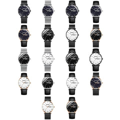 BINBOND B3820 30M Waterproof Ultra-thin Quartz Luminous Starry Watch, Black Net-Black-Starry, White Net-White-Starry, Black Leather-Black-Starry, Black Leather-White-Starry, Black Net-Rose Gold-Starry, Black Leather-Rose Gold-Starry                    ...