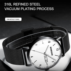 BINBOND B3820 30M Waterproof Ultra-thin Quartz Luminous Starry Watch, Black Net-Black-Starry, White Net-White-Starry, Black Leather-Black-Starry, Black Leather-White-Starry, Black Net-Rose Gold-Starry, Black Leather-Rose Gold-Starry                    ...