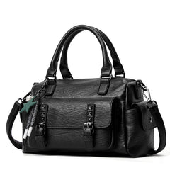 048 Pebbled Leather Multi-compartment Handbag Large Capacity Crossbody Shoulder Bag