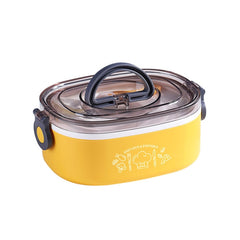 Large Capacity Oval Divided Portable Office Insulation Lunch Box, 600ml (Stainless Blue), 600ml (Stainless Yellow), 600ml (Stainless Purple), 1.2L (Stainless Blue), 1.2L (Stainless Yellow), 1.2L (Stainless Purple), 600ml (Plastic Blue)                 ...