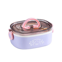 Large Capacity Oval Divided Portable Office Insulation Lunch Box, 600ml (Stainless Blue), 600ml (Stainless Yellow), 600ml (Stainless Purple), 1.2L (Stainless Blue), 1.2L (Stainless Yellow), 1.2L (Stainless Purple), 600ml (Plastic Blue)                 ...