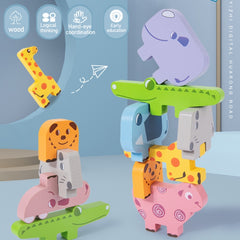 Animal Balance Stacking Blocks Toys Children Early Education Building Block Stacking Toy, Animal Balance