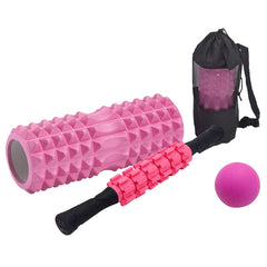 Crescent Hollow Foam Roller Yoga Column Set Fitness Muscle Relaxation Massager Set, 4pcs/set