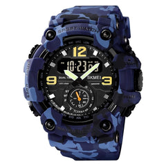 SKMEI 1637 Sports Digital Display Outdoor Shockproof Plastic Large Dial Men Watch, Army Green, Blue Camouflage, Army Green Camouflage, Gray Black