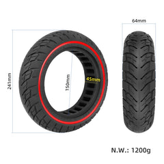 For Ninebot Max G30 10 X 2.5 Inch  (60/70-6.5) Scooter Solid Rubber Tire, 10 X 2.5 Inch Red Line, 10 X 2.5 Inch Black