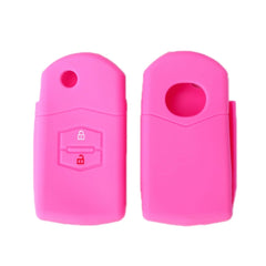For Mazda M6/CX-5 2pcs Remote Control Folding 2 Button Silicone Case, Black, Red, Rose Red, Pink, Orange, Sea Blue, Purple, Luminous Blue, Apple Green