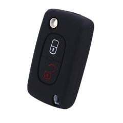 2pcs Car Key Cover for Peugeot 206/2074008/3008 Citroen Sega/Triumph/C5, Black, Red, Pink, Rose Red, Blue, Sea Blue, Orange, Apple Green, New Green, White Gray, Luminous Green, Luminous Blue, Yellow, Blue Gray