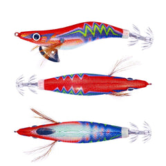 Hengjia SJ037 Luminous Electroplated Flash Wooden Shrimp Squid Lures, SJ037 (Red), SJ037 (Orange), SJ037 (Yellow)