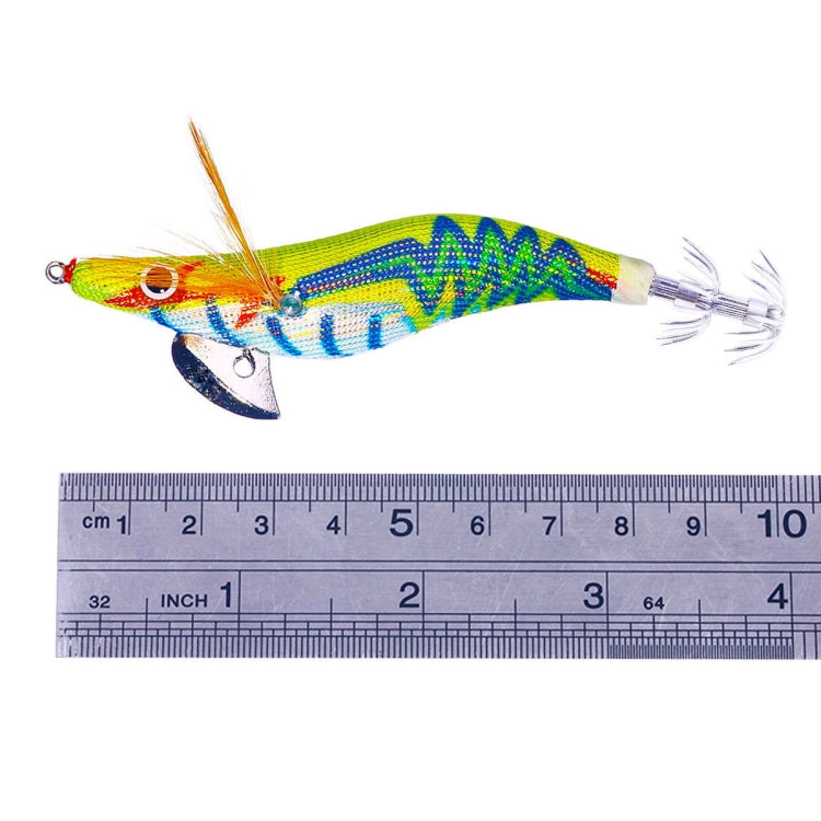 Hengjia SJ037 Luminous Electroplated Flash Wooden Shrimp Squid Lures, SJ037 (Red), SJ037 (Orange), SJ037 (Yellow)