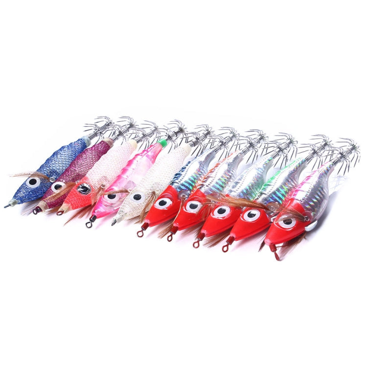 HENGJIA SJB012 Night Light Simulation Shrimp Squid Needle Sea Fishing Fake Bait, SJB012 (10 Colors Bagged)