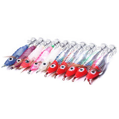HENGJIA SJB012 Night Light Simulation Shrimp Squid Needle Sea Fishing Fake Bait, SJB012 (10 Colors Bagged)