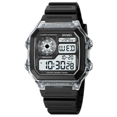 SKMEI 1998 Transparent Shell Ice Sensor Outdoor Sports Waterproof Multi-function Watch, 1998 Blue, 1998 White, 1998 Purple, 1998 Black