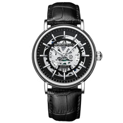 BINBOND B7872 Multifunctional Hollow Luminous Waterproof Quartz Watch, Black Steel-Black-White, White Steel-Black-White, Full-gold-Black-Gold, Black Leather-Black-Black, Black Leather-White-Black, Black Leather-Full-gold-Black
