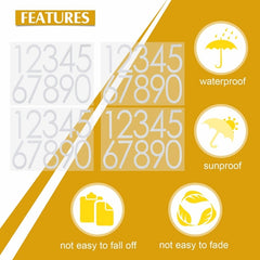 Night Reflective Mailbox Digital Number Waterproof Sticker, 3 inches, 4 inches