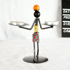 Retro Wrought Iron Man-shaped Candlestick Ornament Restaurant Table Decoration Props, 20, 21, 22, 23, 26, 27