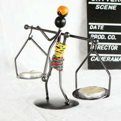 Retro Wrought Iron Man-shaped Candlestick Ornament Restaurant Table Decoration Props, 20, 21, 22, 23, 26, 27