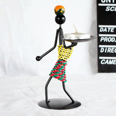 Retro Wrought Iron Man-shaped Candlestick Ornament Restaurant Table Decoration Props, 20, 21, 22, 23, 26, 27