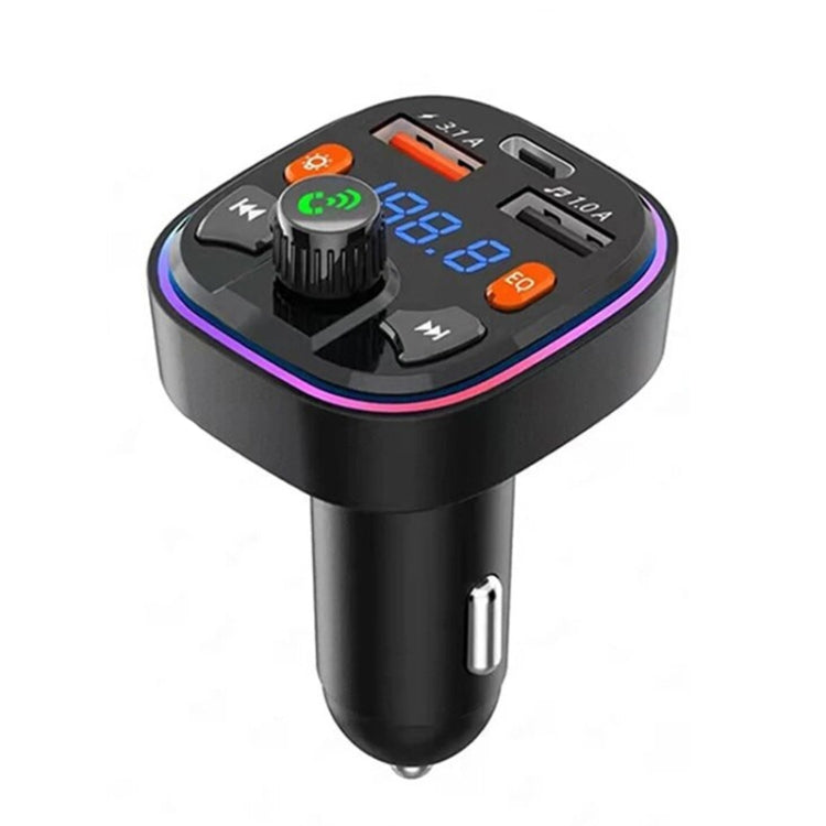 3.1A USB+PD Bluetooth Car Charger Car FM Transmitter Colorful Lighting, Q3, Q5, Q7