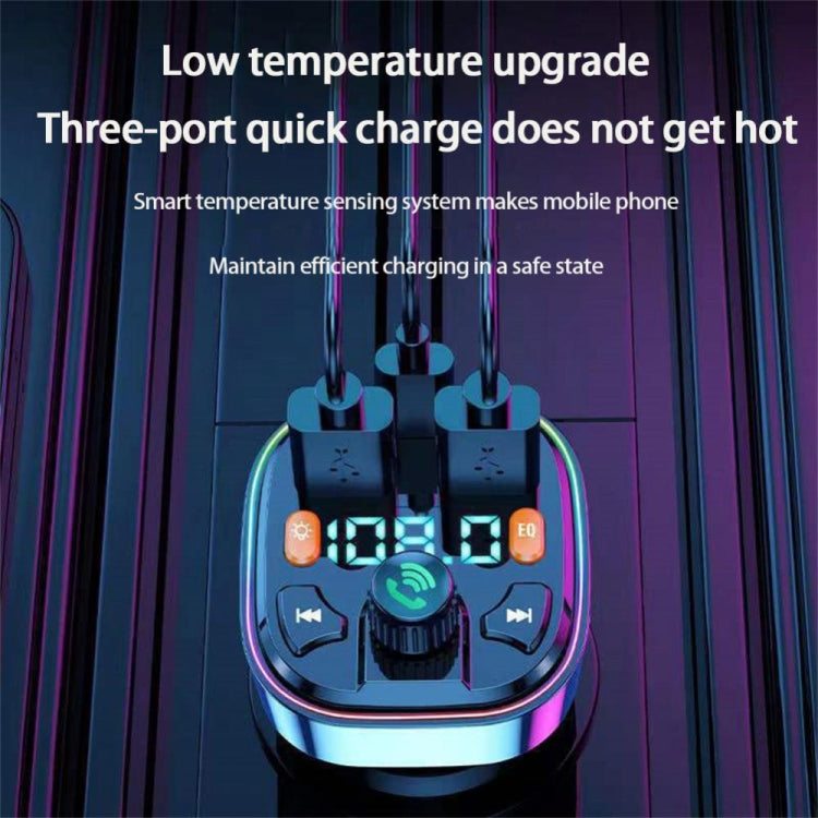 3.1A USB+PD Bluetooth Car Charger Car FM Transmitter Colorful Lighting, Q3, Q5, Q7