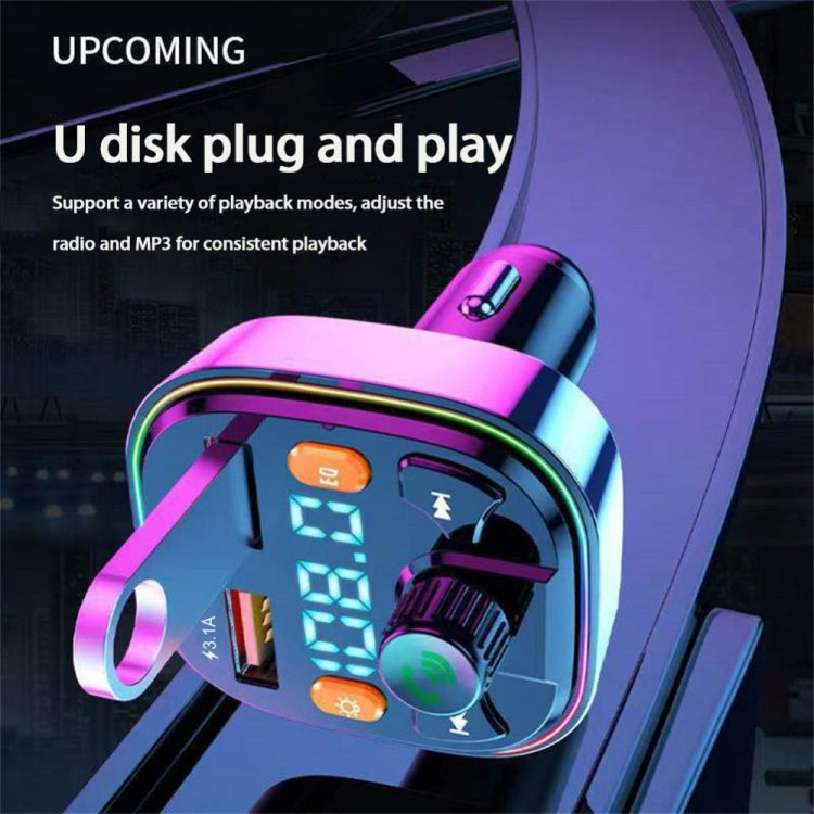 3.1A USB+PD Bluetooth Car Charger Car FM Transmitter Colorful Lighting, Q3, Q5, Q7