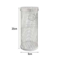 Outdoor Stainless Steel Barbecue Cage BBQ Round Mesh Tube, 20cm With Hook, 30cm With Hook