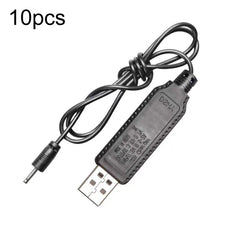 10pcs 3.7V IC Circuit Protection Lithium Battery USB Straight Head Charging Cable, 2.0mm, 2.5mm, 3.5mm, 5.5mm
