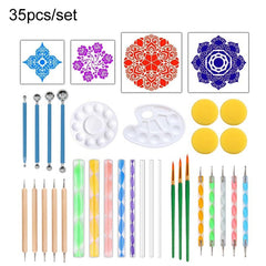 Dot Painting Mandala Pottery Decoration DIY Spiral Wand Tool Set, 36pcs/set, 35pcs/set