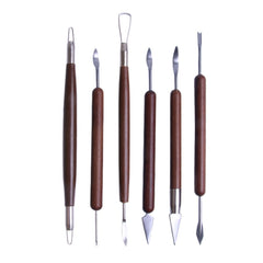 Wooden Pottery Trimming Tools Educational Art Supplies, 6pcs/set
